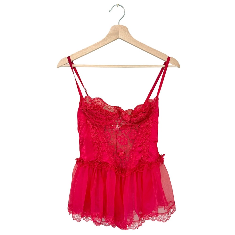 Y2K Arianne Red Lace Babydoll Fairy Chemise Small